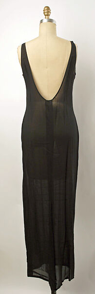 Evening dress, a) silk, synthetic, jet; b) silk, probably British