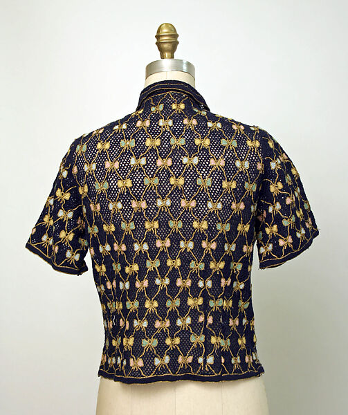 Cocktail sweater, Kargère (French), wool, metallic thread, French