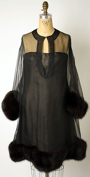 Evening dress, House of Dior (French, founded 1946), silk, fur, French 