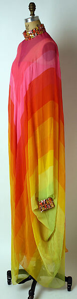 Evening dress, House of Dior (French, founded 1946), silk, plastic, glass, French