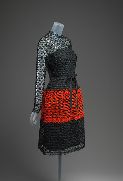 Cocktail dress, House of Dior (French, founded 1946), cotton, silk, leather, French