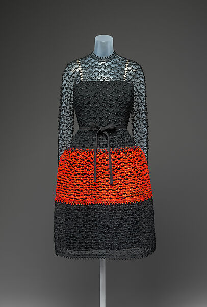 Cocktail dress, House of Dior (French, founded 1946), cotton, silk, leather, French 