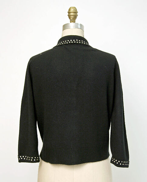 Sweater, Elsa Schiaparelli (Italian, 1890–1973), wool, plastic, French