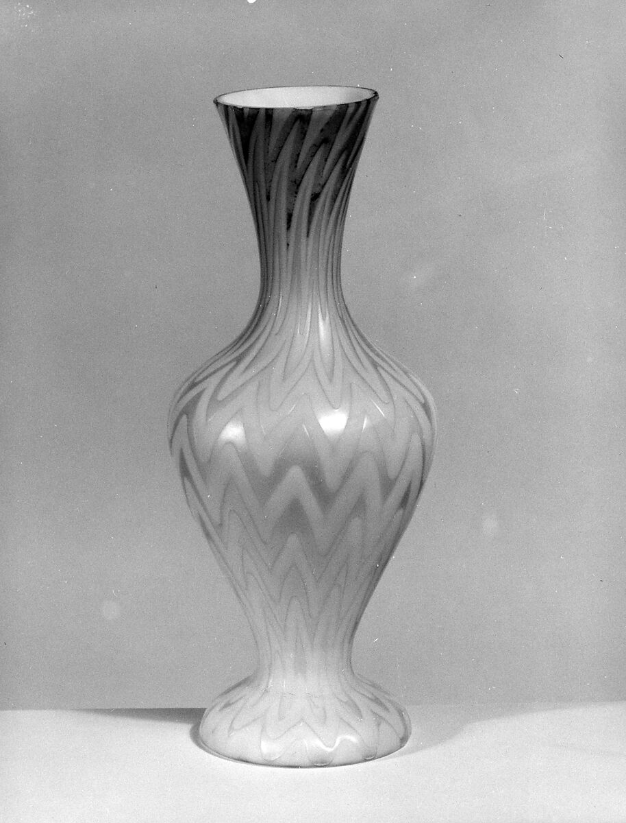 Vase, Blown satin glass, American 
