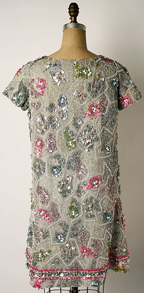 Evening dress, House of Dior (French, founded 1946), cotton, metal, glass, plastic, French