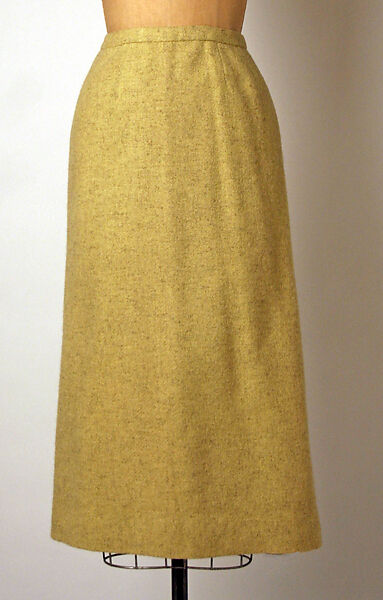 Suit, Attributed to House of Dior (French, founded 1946), wool, silk, wood (?), French