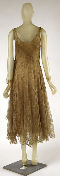 Cocktail dress, House of Vionnet (French, active 1912–14; 1918–39), silk, metallic thread, net, French