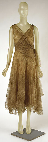 Cocktail dress, House of Vionnet (French, active 1912–14; 1918–39), silk, metallic thread, net, French 