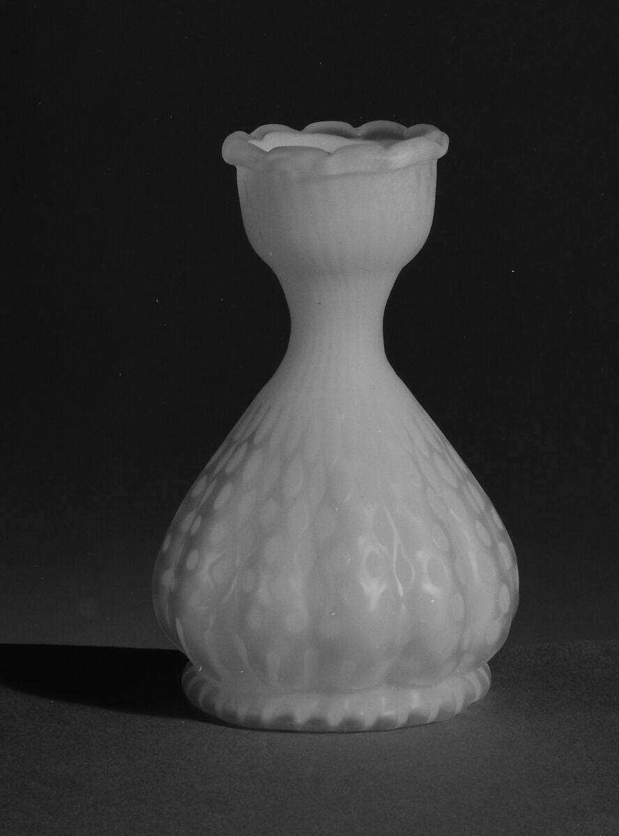 Vase, Blown satin white glass, European, probably 