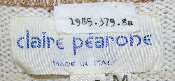 Pullover sweater, Claire Péarone (American), jute, cotton, rayon, Italian