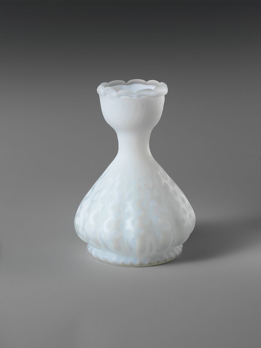 Vase, Blown satin white glass, European, probably 