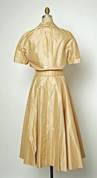 Dress, Jacques Fath (French, 1912–1954), silk, rayon, leather, French