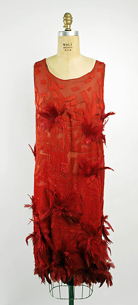"Josephine Baker" dress, Attributed to House of Drecoll (French, founded 1902), silk, glass beads, feathers, French 