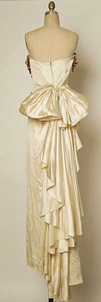 Evening dress, Jacques Fath (French, 1912–1954), silk (probably), glass, simulated pearls, French