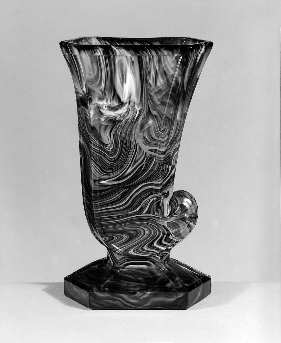 Vase, Pressed purple marble glass 