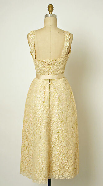 Dinner dress, House of Dior (French, founded 1946), cotton, silk, French