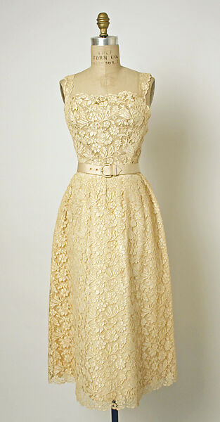 Dinner dress, House of Dior (French, founded 1946), cotton, silk, French 