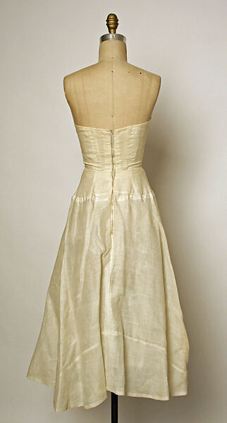 Cocktail dress, Jacques Fath (French, 1912–1954), cotton, bone, leather, French