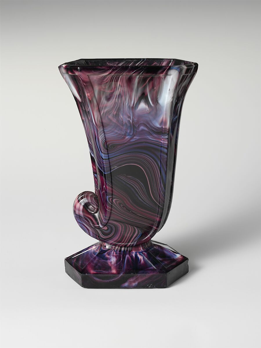 Vase, Pressed purple marble glass 