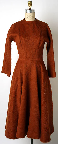 Dress, Anne Fogarty (American, Pittsburgh, Pennsylvania 1919–1980 New York), (a) wool; (b) leather, American 