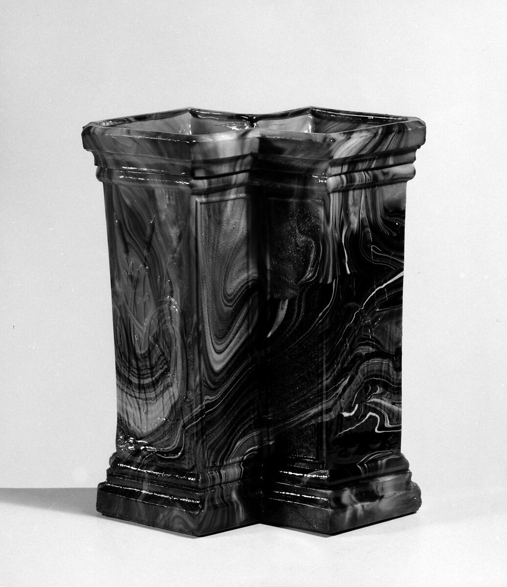 Vase, Pressed purple marble glass 