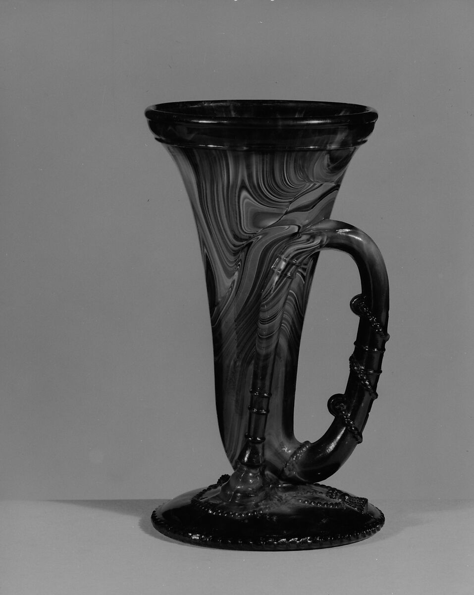 Vase, Pressed purple marble glass 
