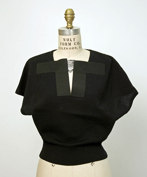 Pullover sweater, Elsa Schiaparelli (Italian, 1890–1973), wool, silk, French 