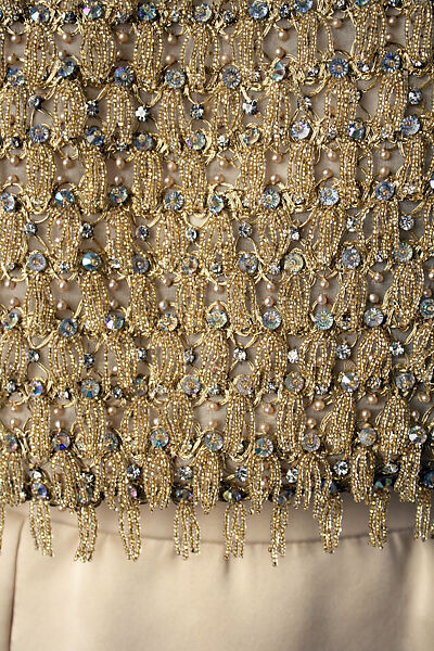 Evening ensemble, House of Dior (French, founded 1946), silk, glass, metallic thread, French