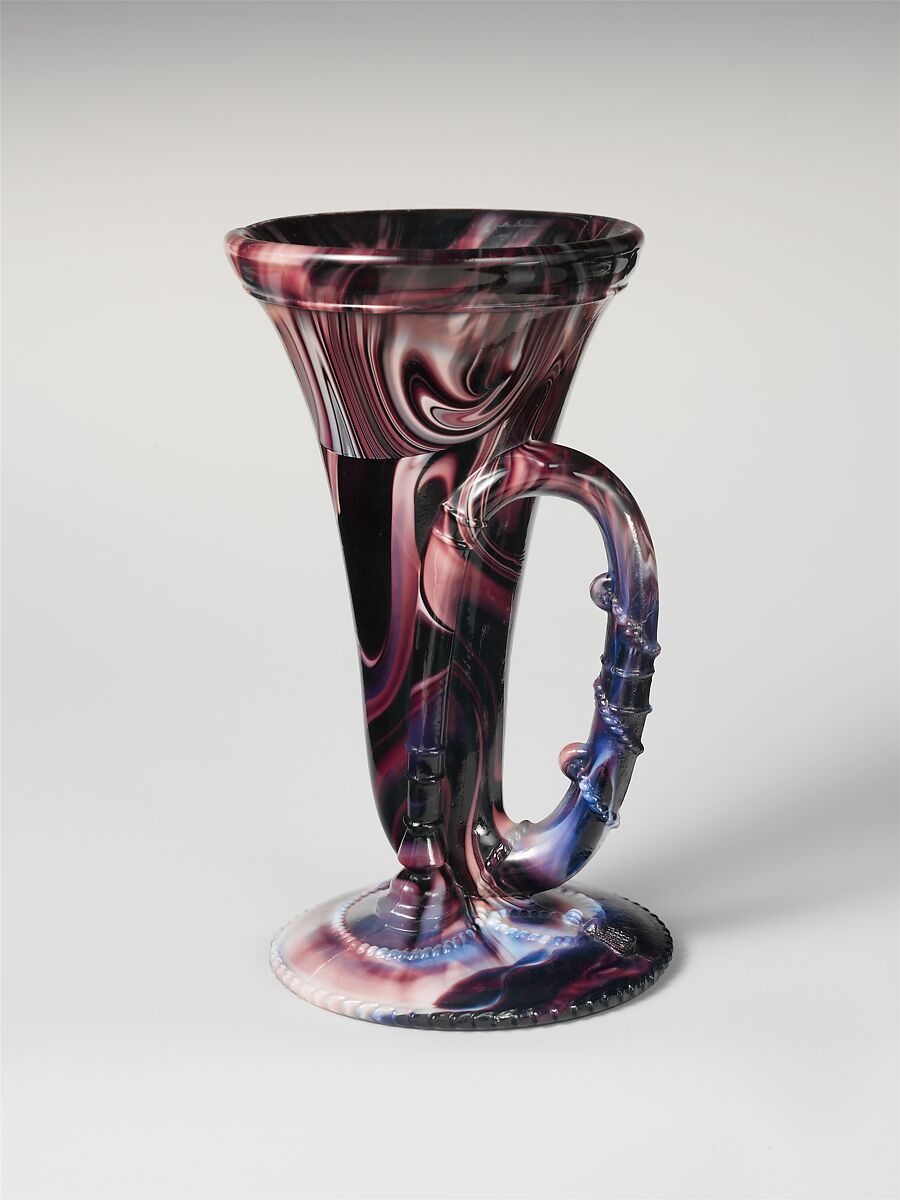 Vase, Pressed purple marble glass 