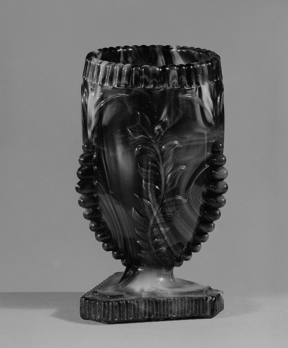 Vase, Pressed purple marble glass 