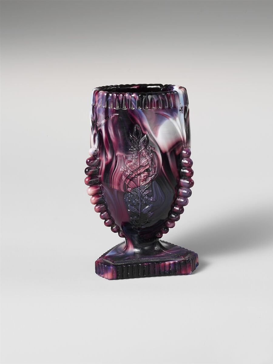 Vase, Pressed purple marble glass 