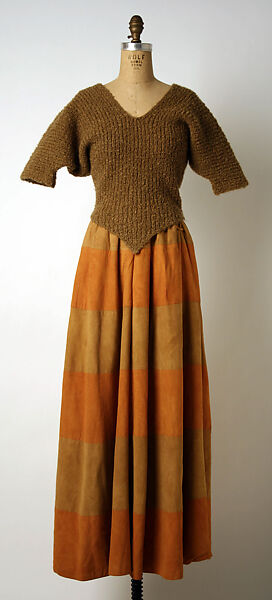 Evening ensemble, Bonnie Cashin (American, Oakland, California 1908–2000 New York), wool, leather, American 