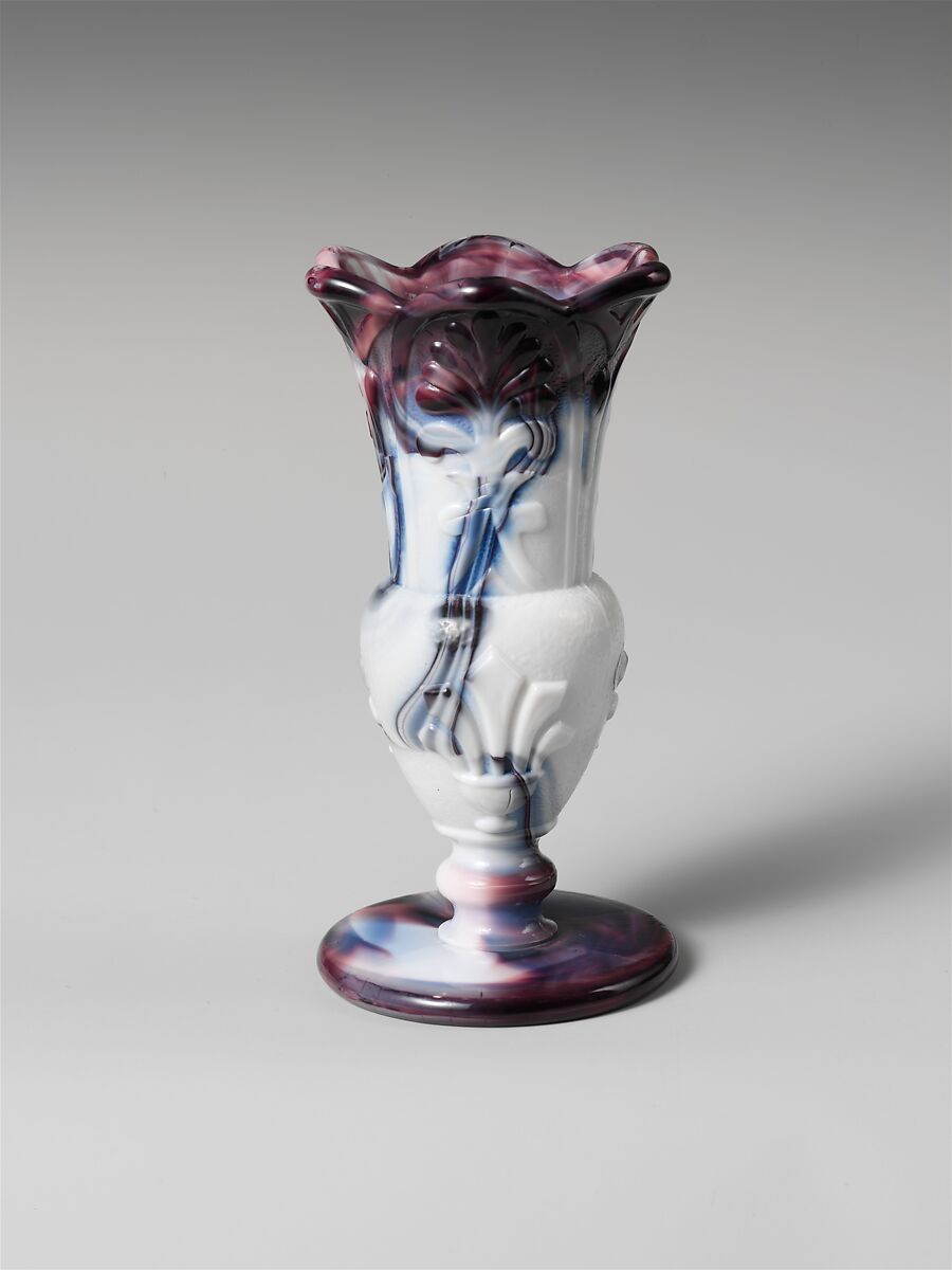 Vase, Pressed purple marble glass 