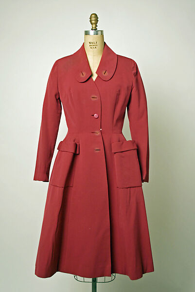 Coat, House of Dior (French, founded 1946), (a) wool
(b) silk, French 