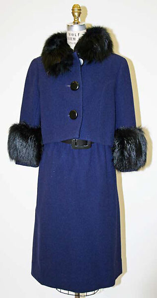Suit, Norman Norell (American, Noblesville, Indiana 1900–1972 New York), wool, fur, leather, American 