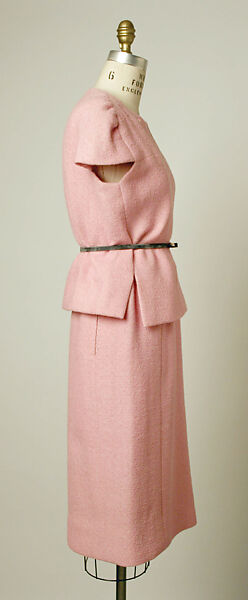 Dress, House of Balenciaga (French, founded 1937), wool, leather, French