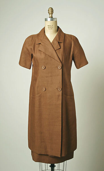 Dress, House of Balenciaga (French, founded 1937), linen, French 