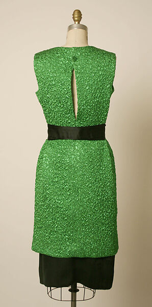 Cocktail dress, House of Balenciaga (French, founded 1937), silk, metallic thread, French