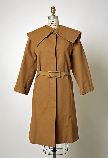 Raincoat, House of Balenciaga (French, founded 1937), cotton, French 