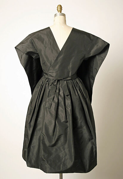 Evening ensemble, House of Balenciaga (French, founded 1937), (a) silk; (b) silk, glass, metal, French