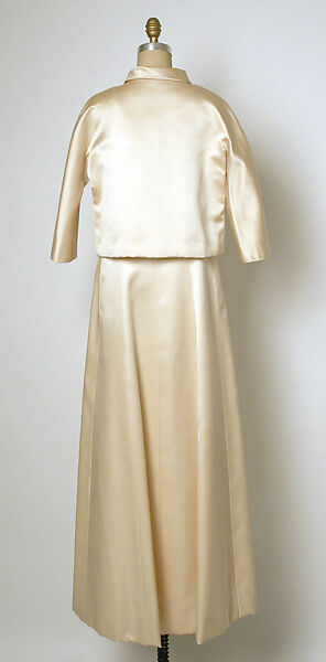 Evening ensemble, (a, b) House of Balenciaga (French, founded 1937), silk, French