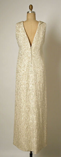 Evening ensemble, (a, b) House of Balenciaga (French, founded 1937), (a-d) silk, metallic; (c, d) leather, French