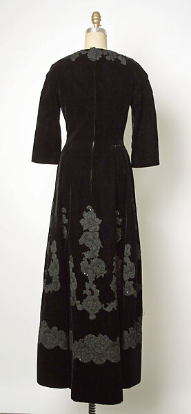 Evening dress, House of Balenciaga (French, founded 1937), silk, cotton, glass, French