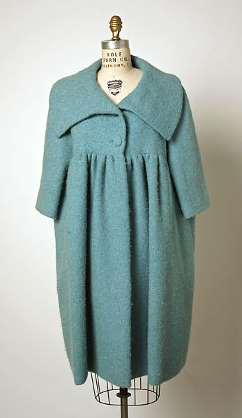Coat, House of Balenciaga (French, founded 1937), wool, silk, French 