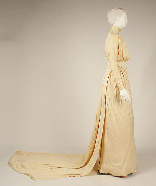 Wedding ensemble, Nadezhda Petrovna Lamanova (Russian, 1861–1941), silk, wax, Russian
