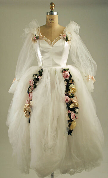 Wedding ensemble, Emanuel (British, 1977–1990), synthetic fiber, silk, plastic, British 