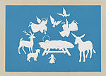Christmas Card with Nativity Scene, Anonymous, American, 20th century  American, Embossed screenprint