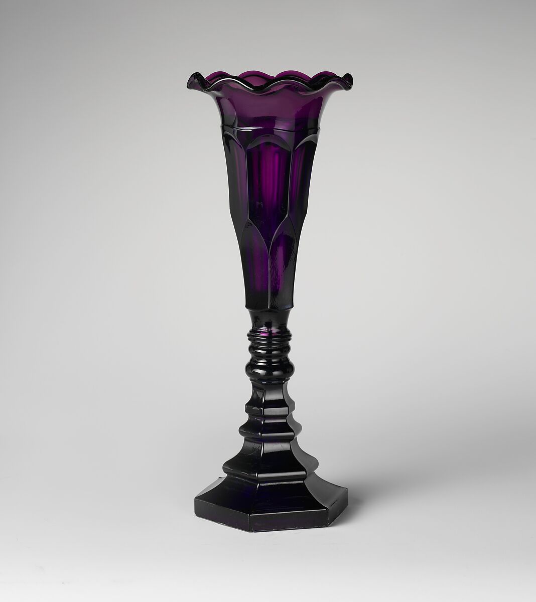 Vase, Pressed glass, American 