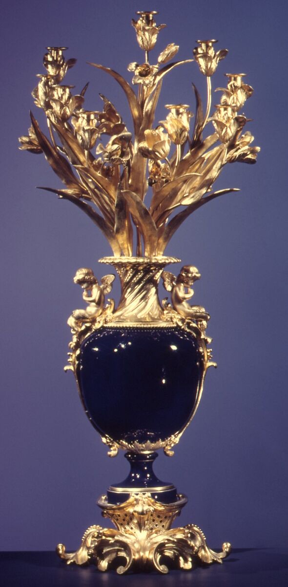 Vase, Porcelain, gilt bronze, French 