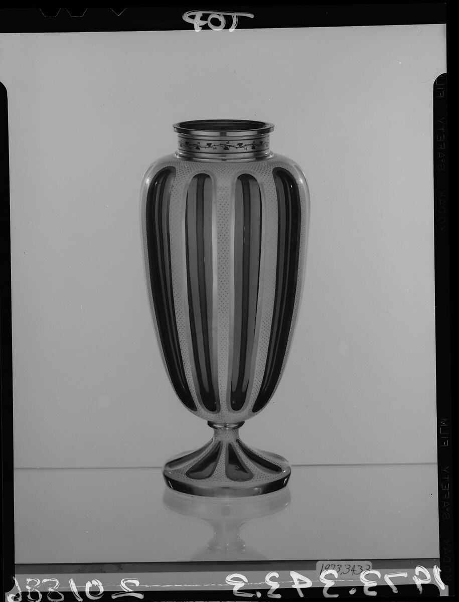 Vase, Blown overlay glass, British, probably 